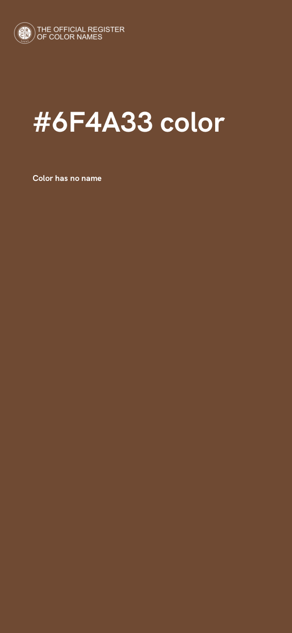 #6F4A33 color image