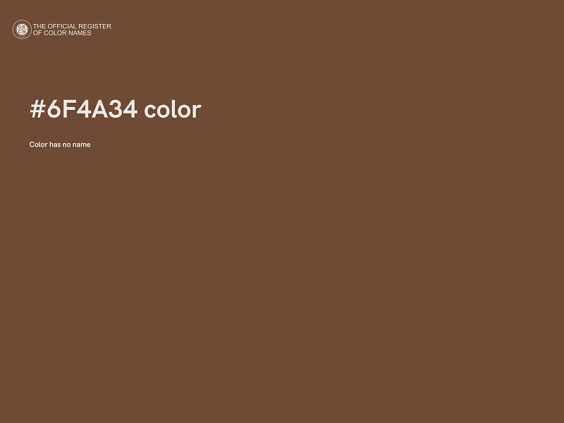 #6F4A34 color image