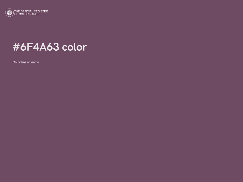 #6F4A63 color image