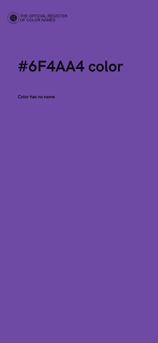 #6F4AA4 color image