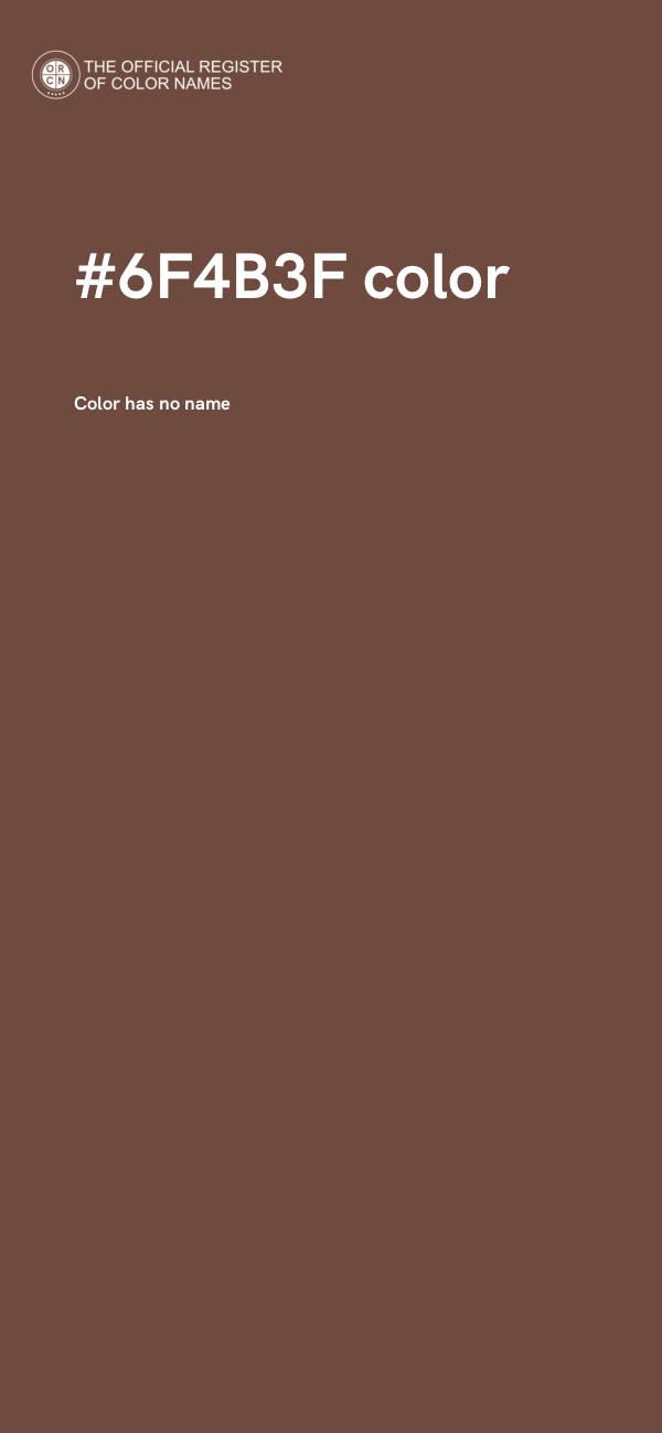 #6F4B3F color image