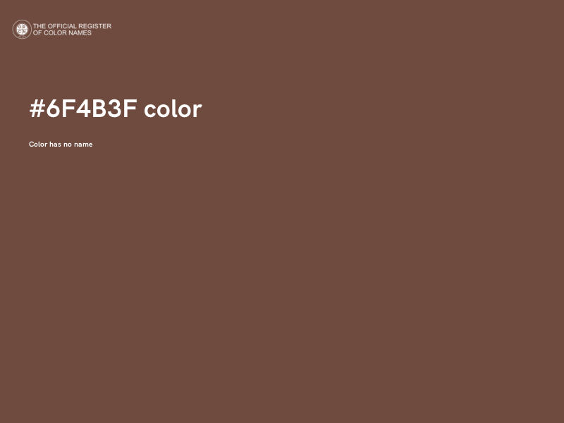 #6F4B3F color image