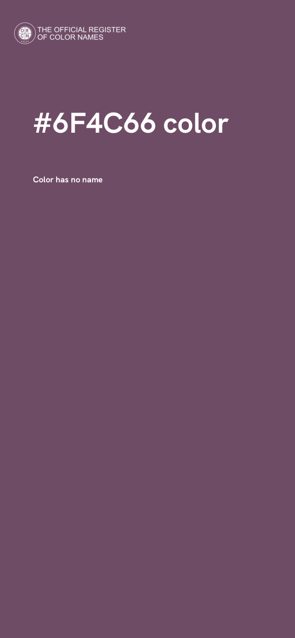 #6F4C66 color image
