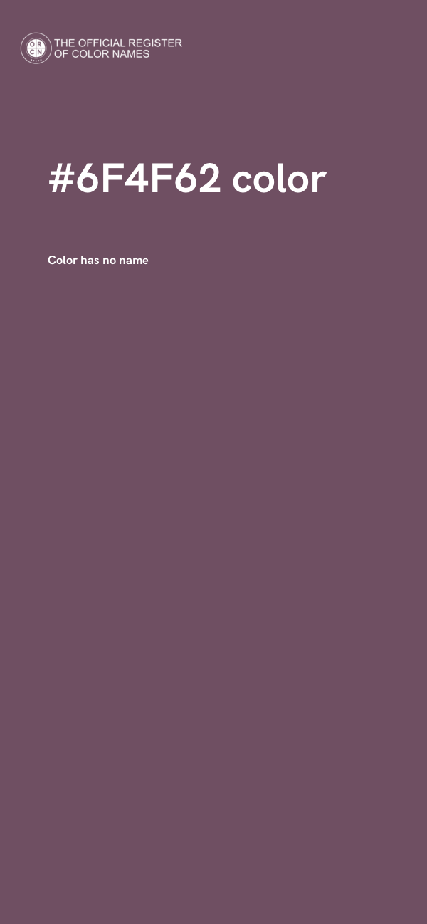 #6F4F62 color image