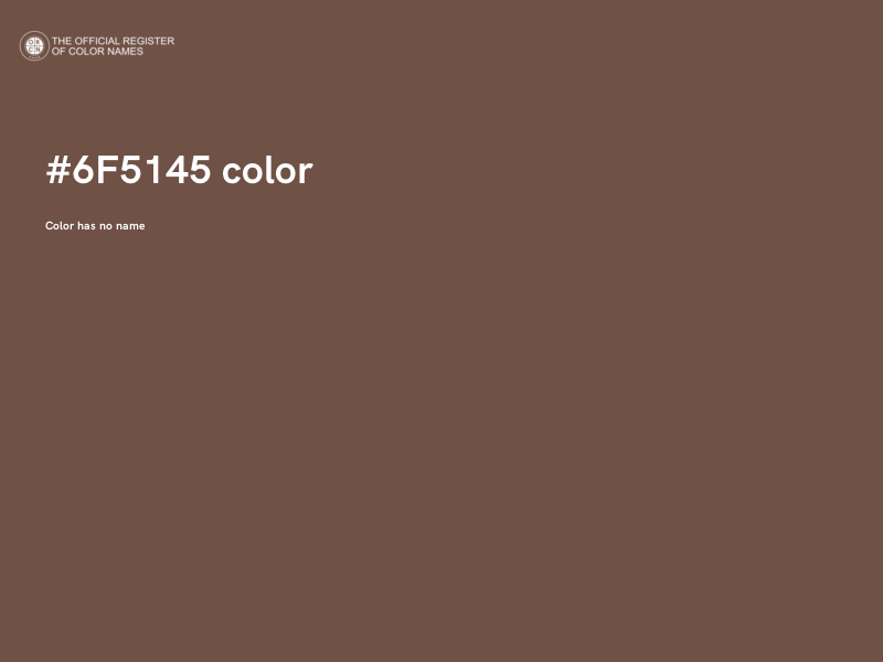 #6F5145 color image