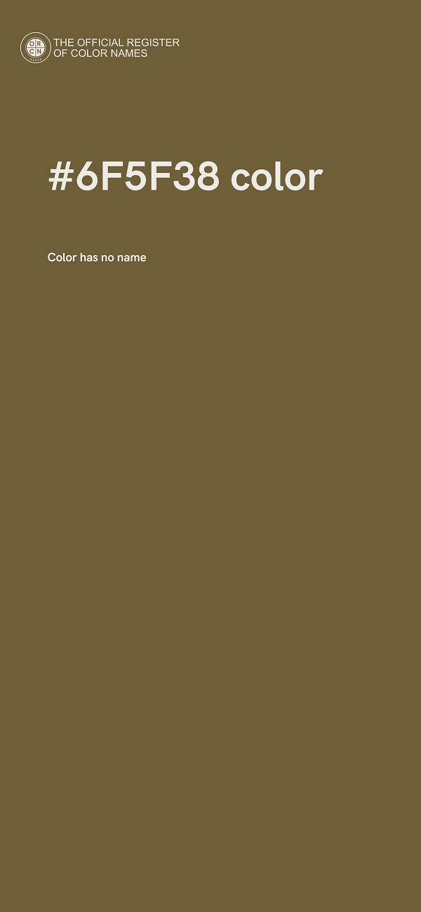 #6F5F38 color image