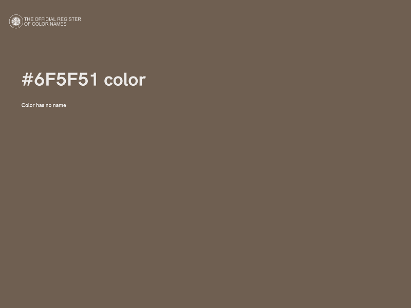 #6F5F51 color image