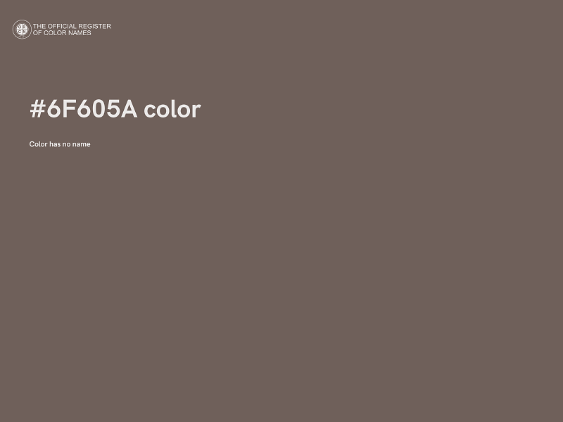 #6F605A color image