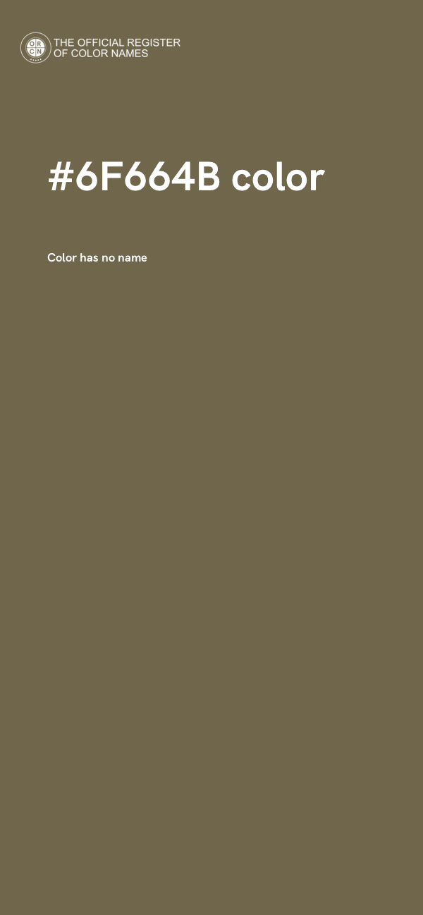 #6F664B color image