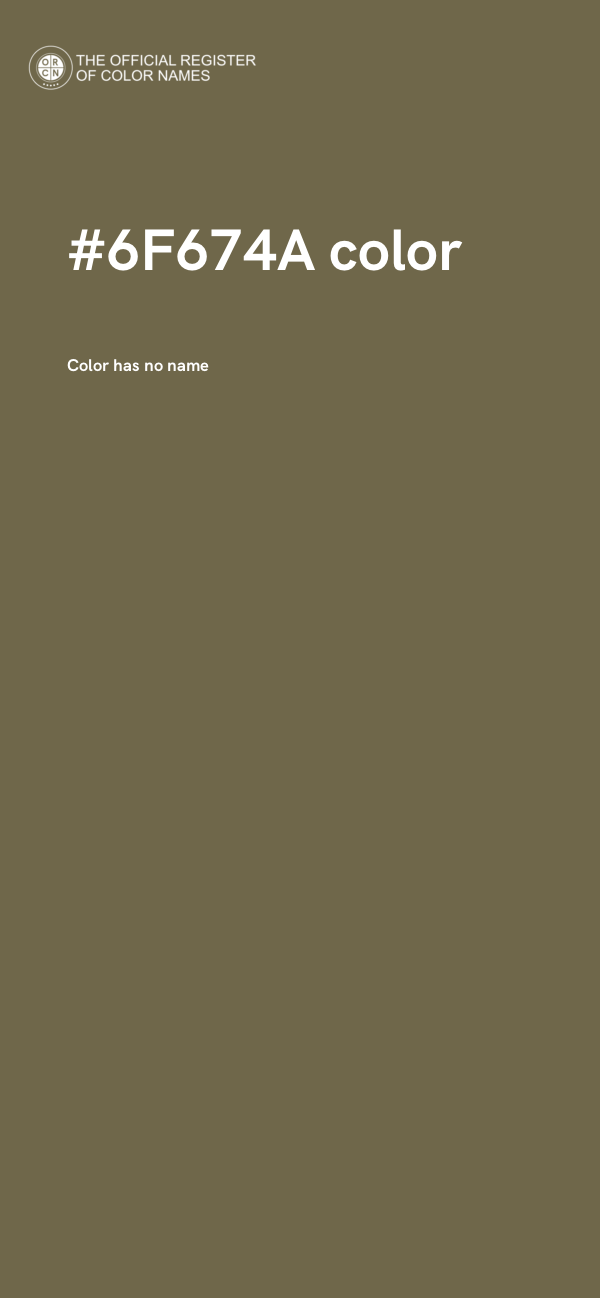 #6F674A color image