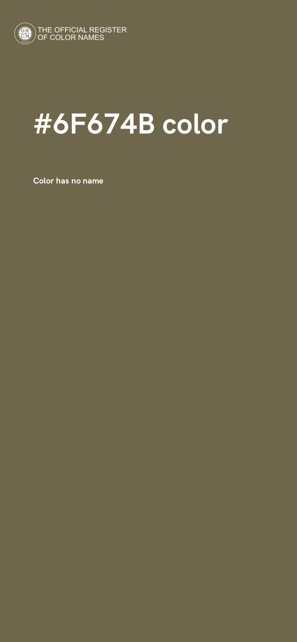 #6F674B color image