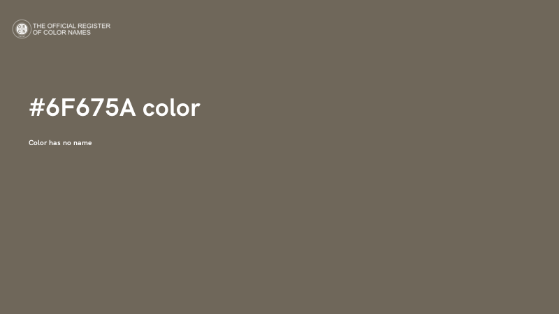 #6F675A color image