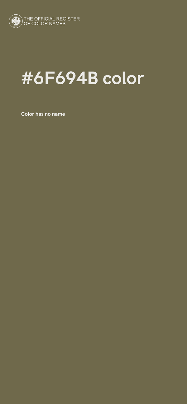 #6F694B color image