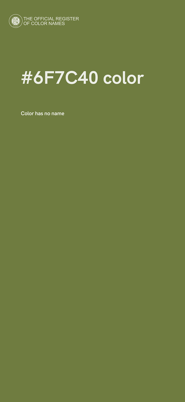 #6F7C40 color image