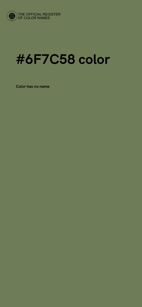 #6F7C58 color image