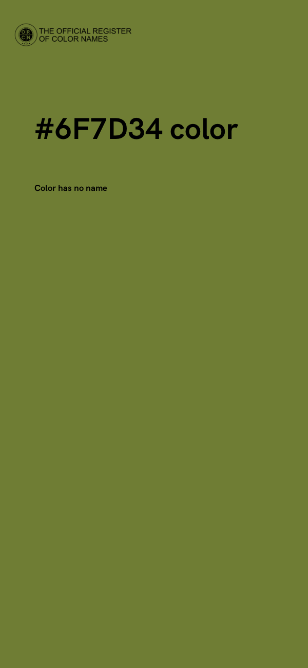 #6F7D34 color image