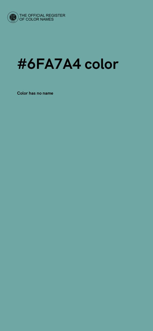 #6FA7A4 color image