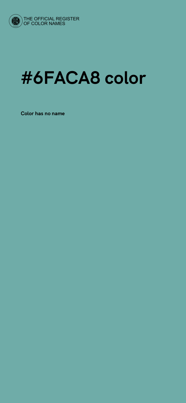 #6FACA8 color image