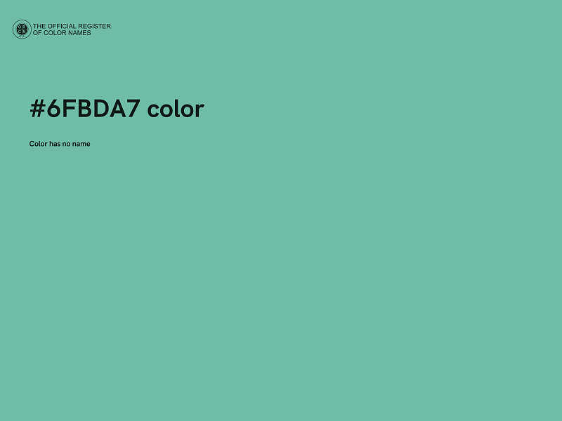 #6FBDA7 color image