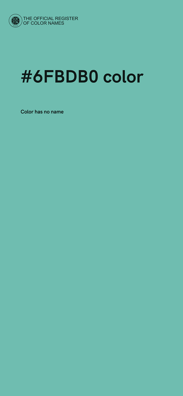 #6FBDB0 color image