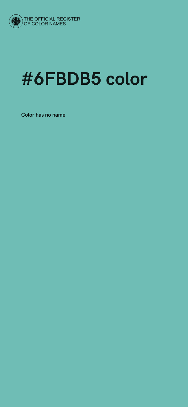 #6FBDB5 color image