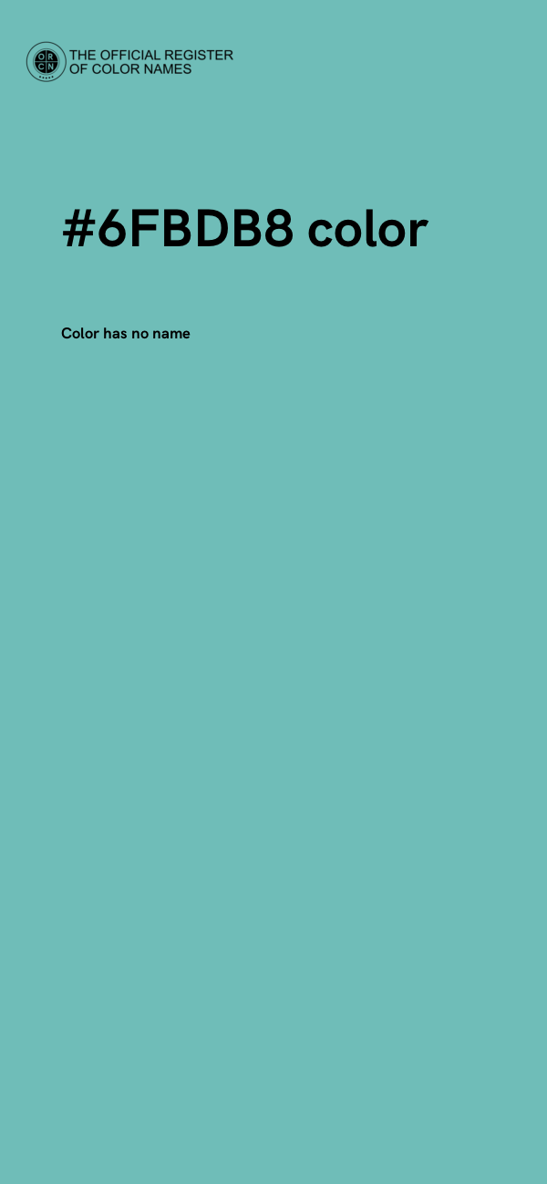 #6FBDB8 color image