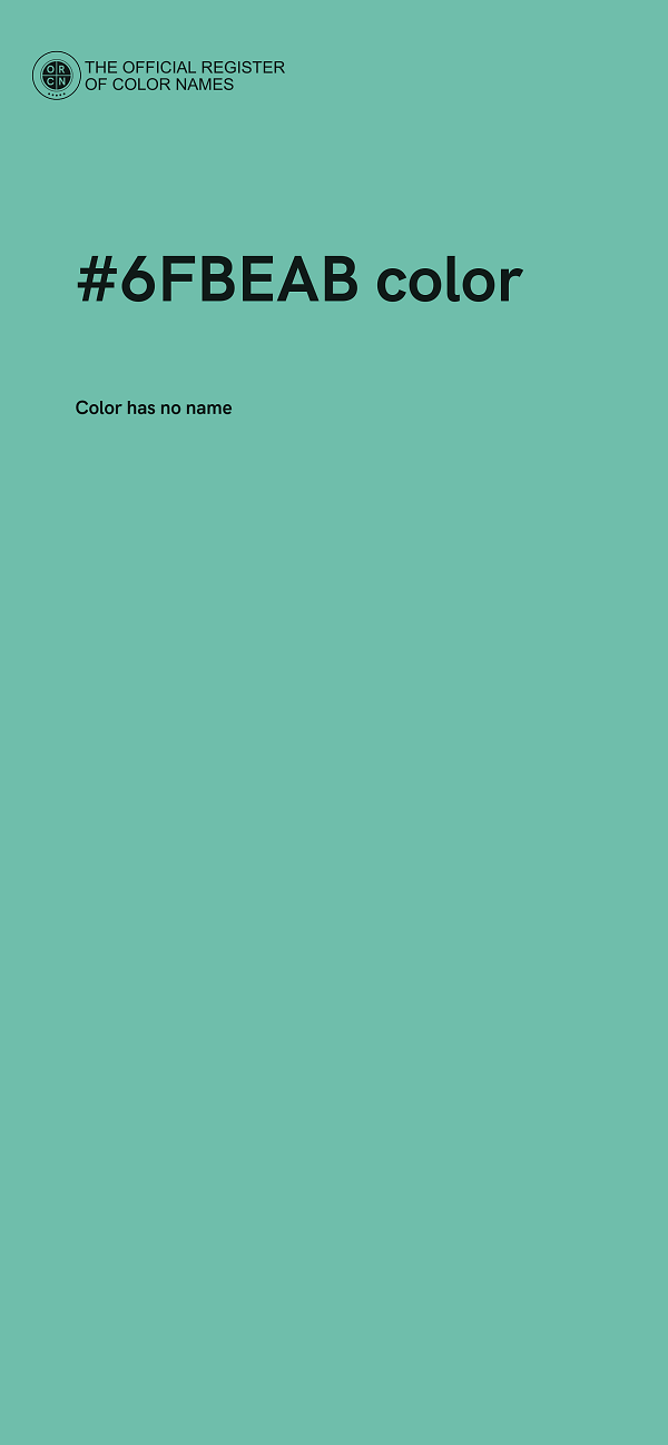 #6FBEAB color image