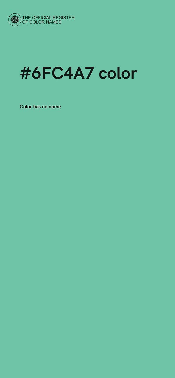 #6FC4A7 color image