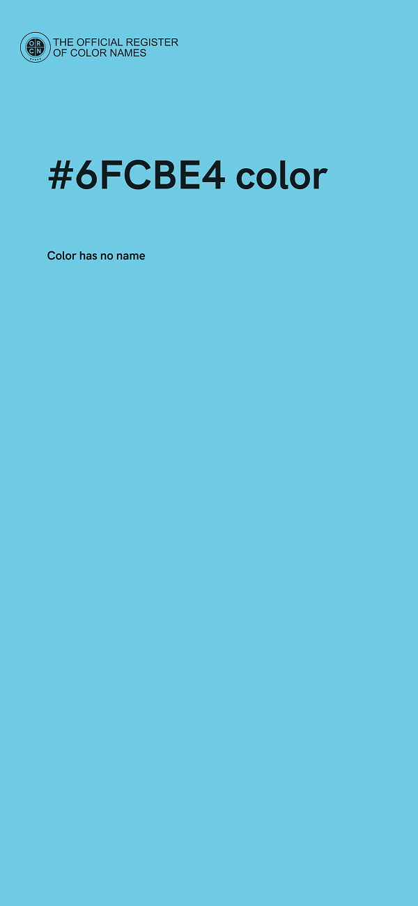 #6FCBE4 color image