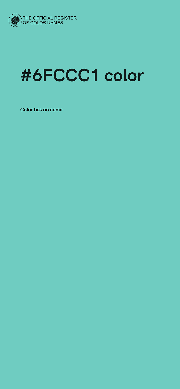 #6FCCC1 color image