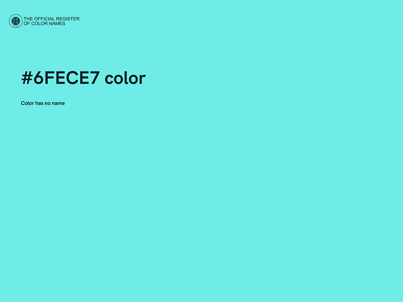 #6FECE7 color image