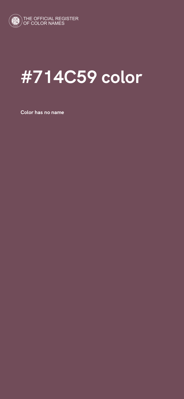 #714C59 color image