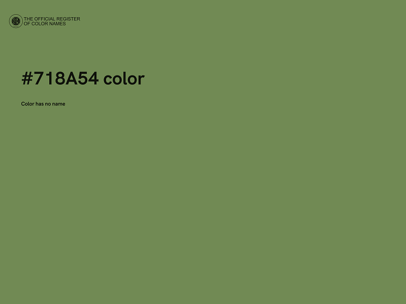 #718A54 color image