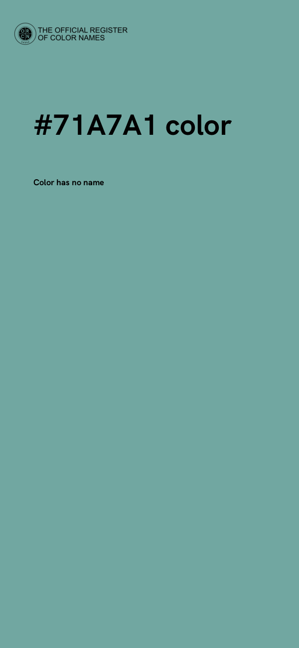 #71A7A1 color image