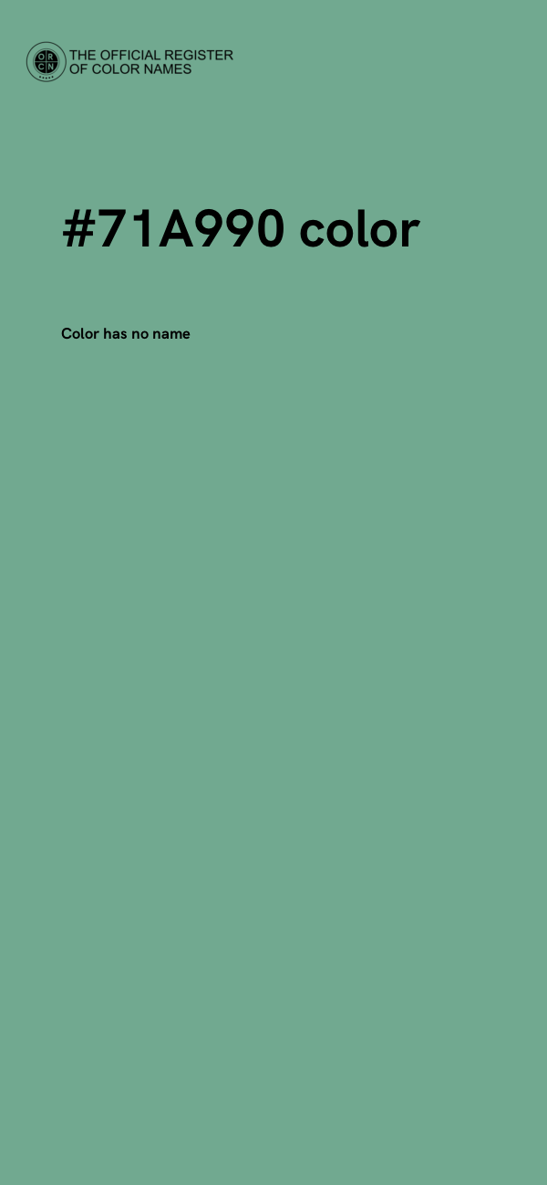 #71A990 color image