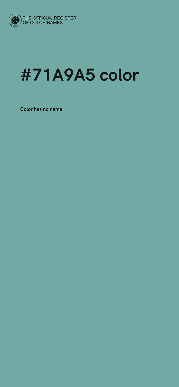 #71A9A5 color image