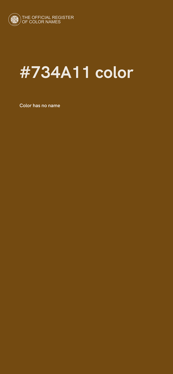 #734A11 color image