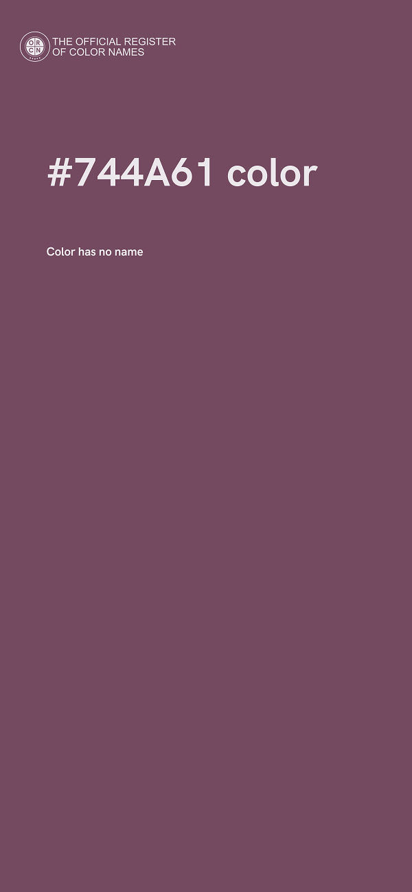 #744A61 color image