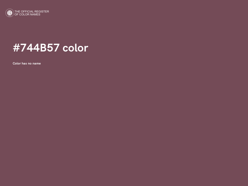#744B57 color image