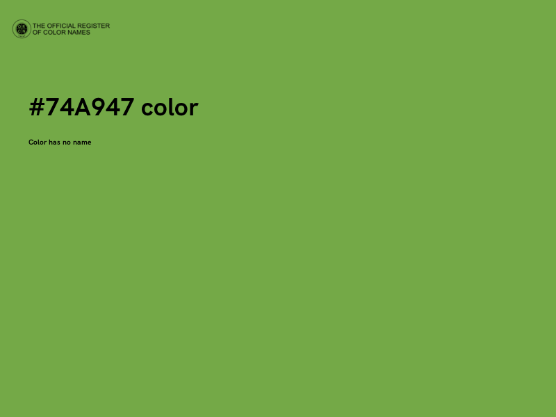 #74A947 color image
