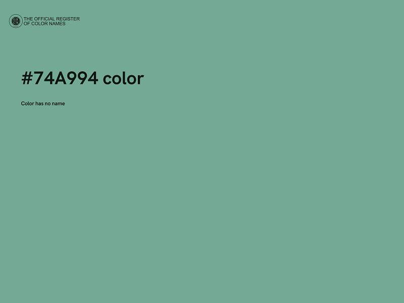 #74A994 color image