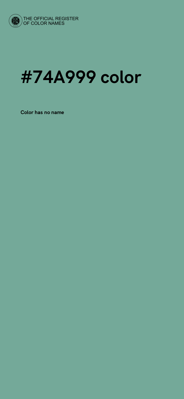 #74A999 color image