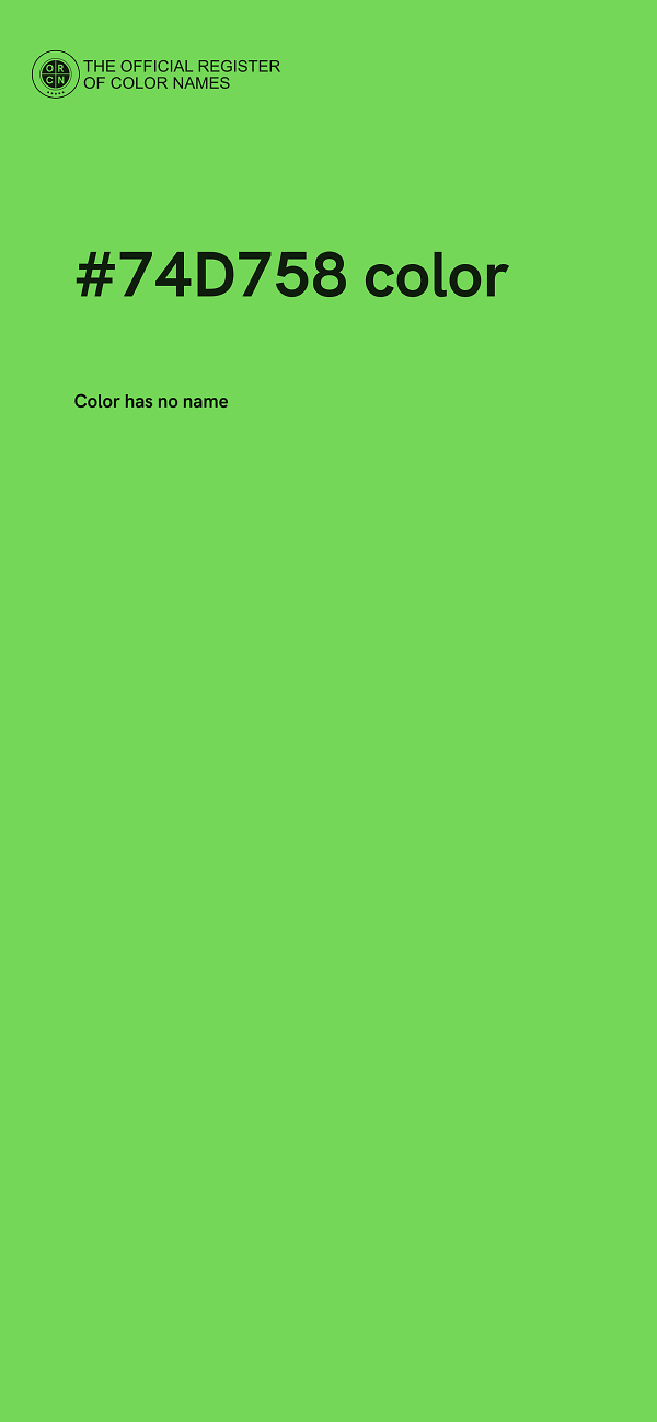 #74D758 color image