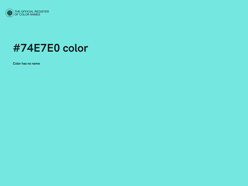 #74E7E0 color image