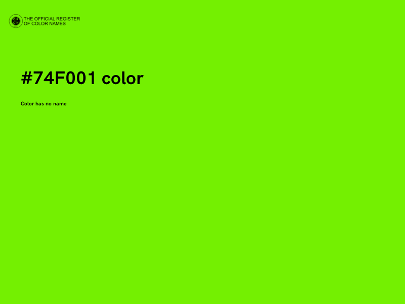 #74F001 color image