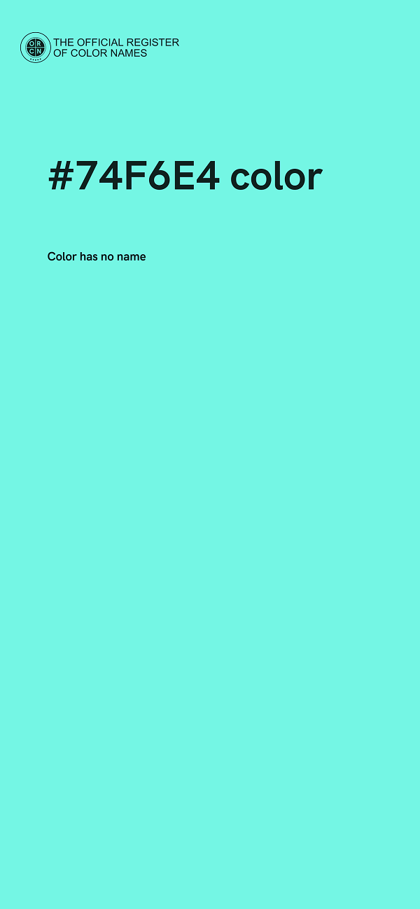 #74F6E4 color image