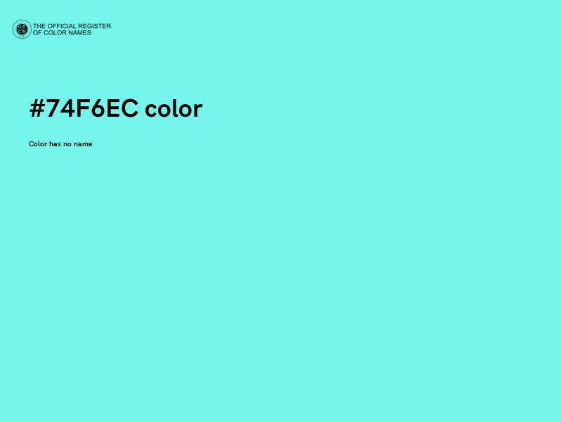 #74F6EC color image