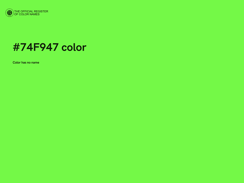 #74F947 color image