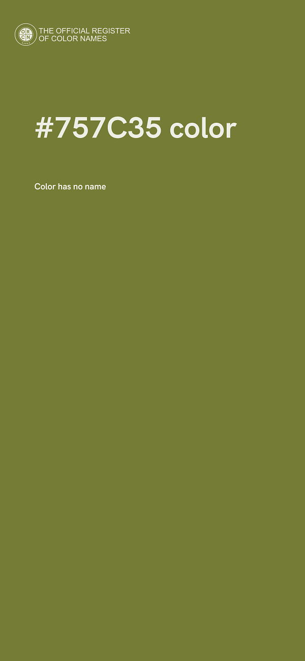 #757C35 color image