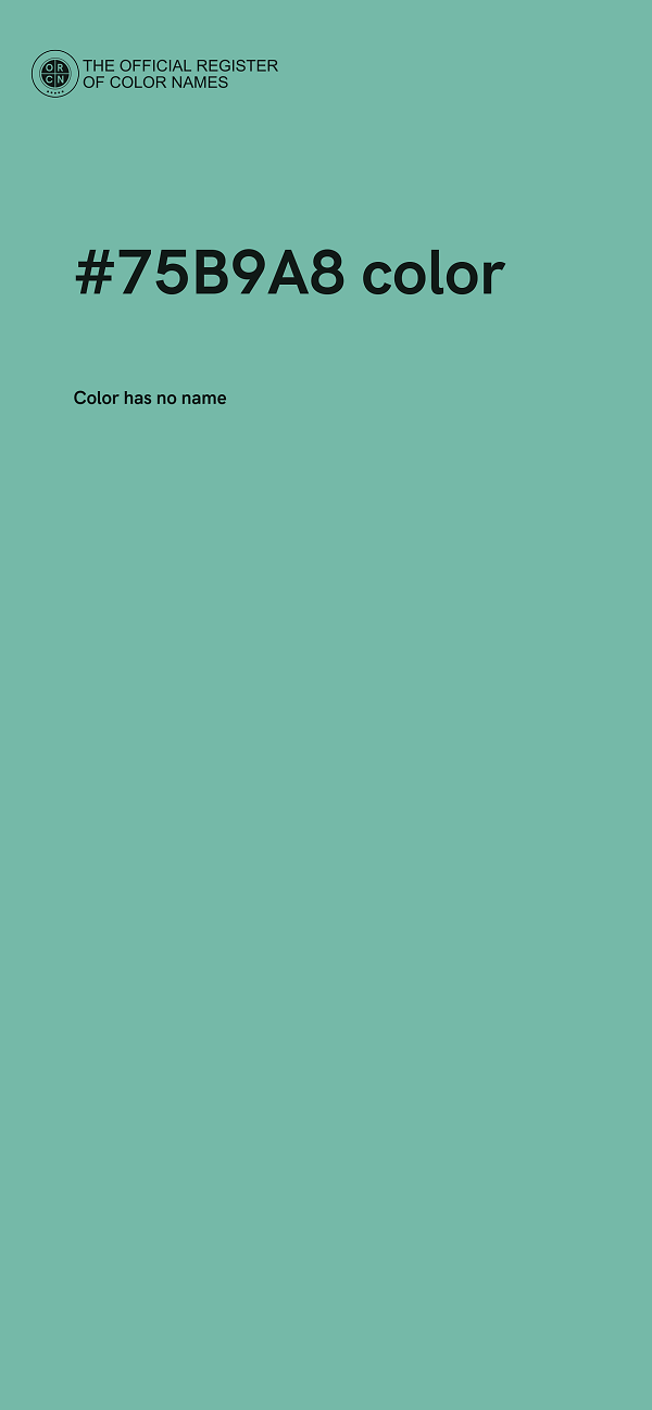 #75B9A8 color image